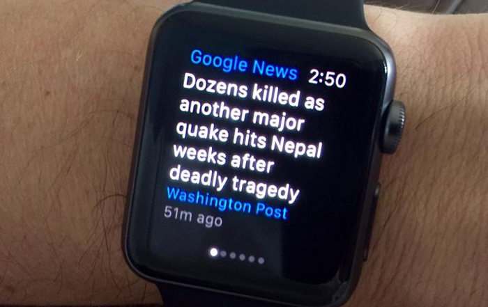 google haberler ve hava durumu apple watch